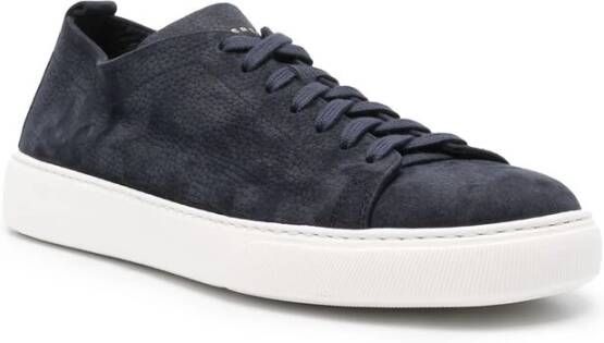 Henderson Baracco Marineblauwe Suède Sneaker Paneelontwerp Blue Heren