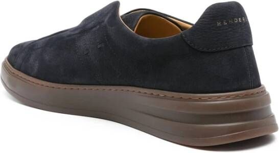 Henderson Baracco Navy blauwe platte zool ronde neus schoenen
