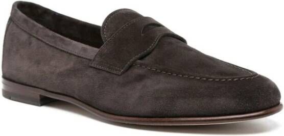 Henderson Baracco Suede Penny Slot Slip-On Loafers