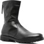 Henderson Baracco Zwarte leren ritssluiting platte schoenen - Thumbnail 2