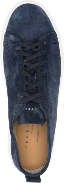 Henderson Blauwe Casual Sneakers met Suède Bovenwerk