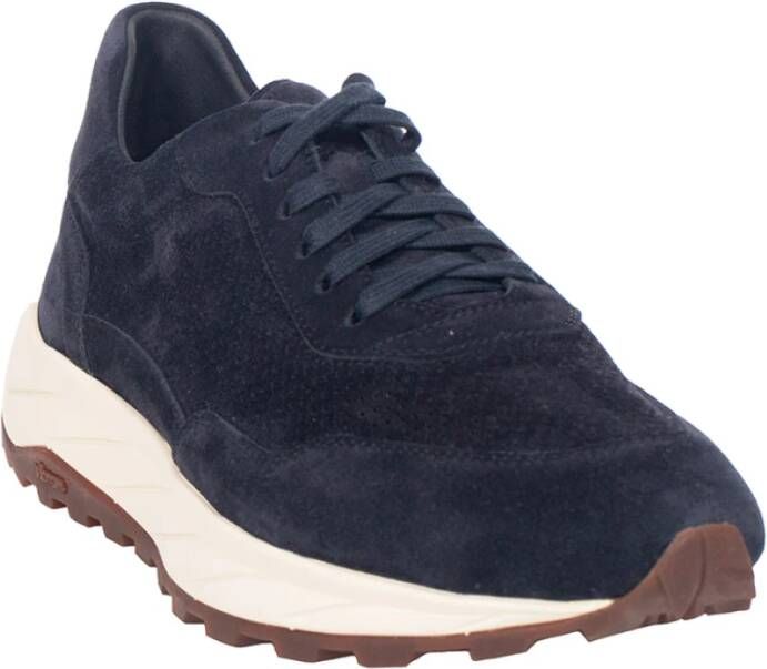 Henderson Blauwe Suède Ambachtelijke Sneakers Vibram Zool