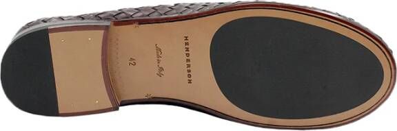 Henderson Donkerbruine platte schoenen met kalfsleren band