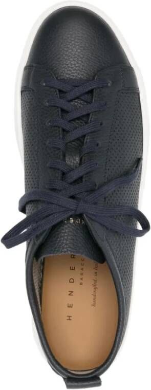 Henderson Geperforeerde Blauwe Leren Sneakers