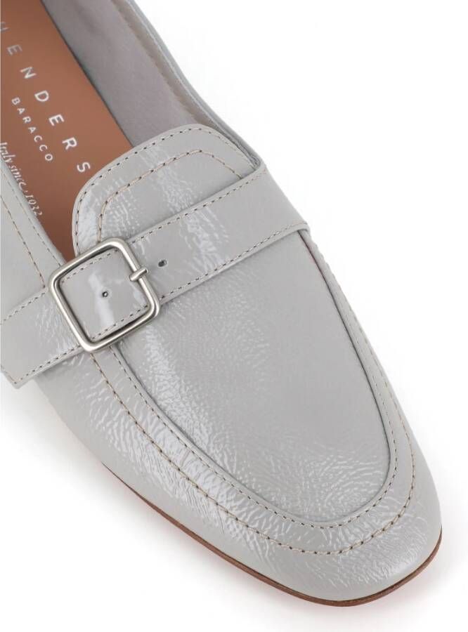 Henderson Grijze leren gespsandalen