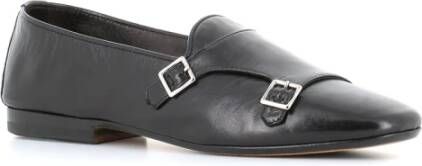 Henderson Zwarte Dubbele Gesp Platte Schoenen Black Dames