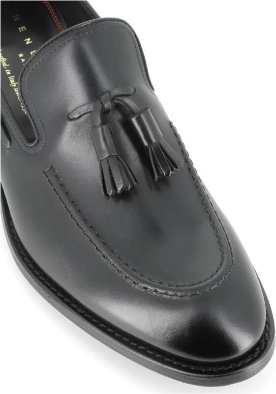Henderson Zwarte Kwastloafer Platte Schoenen