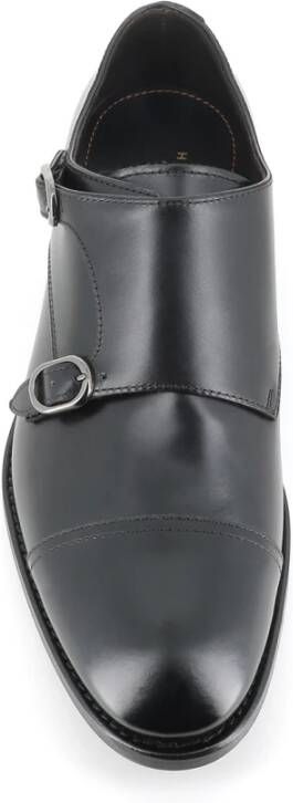 Henderson Zwarte platte schoenen van geborsteld leer