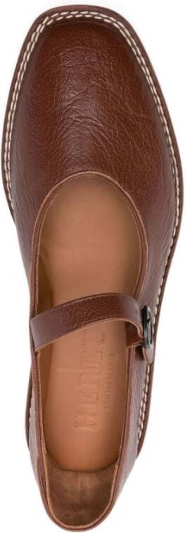 Hereu Bruin Zijde & Nylon Platte Schoenen