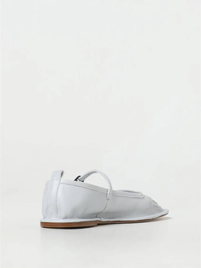 Hereu Grijze Leren Ballerina Flats