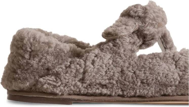Hereu Platte Grijze Zijde & Nylon Schoenen