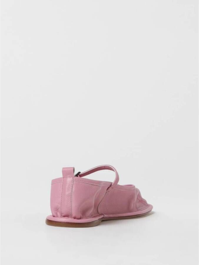 Hereu Roze Leren Mary Jane Platte Schoenen