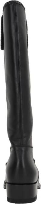 Hereu Zwarte leren instaplaars met gevlochten details Black Dames