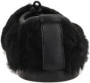 Hereu Zwarte Shearling Ballerina Leren Schoenen Black Dames
