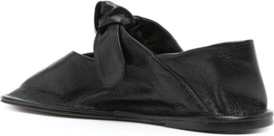 Hereu Zwarte Zijde & Nylon Platte Schoenen