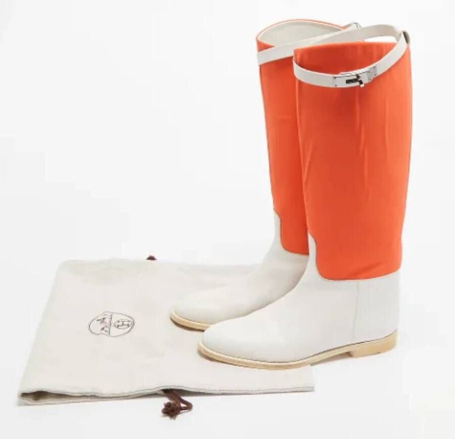 Hermès Vintage Pre-owned Leather boots Orange Dames