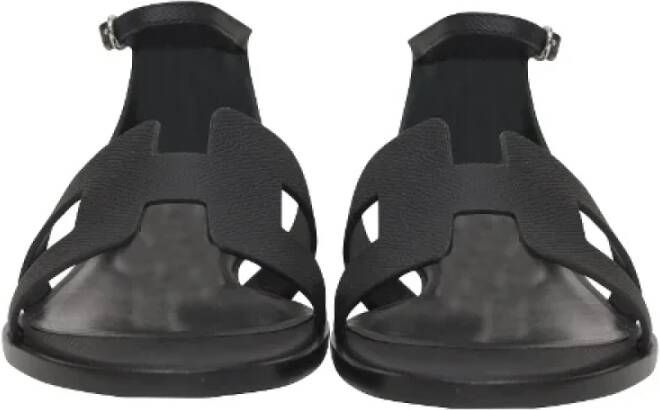 Hermès Vintage Pre-owned Leather sandals Black Dames