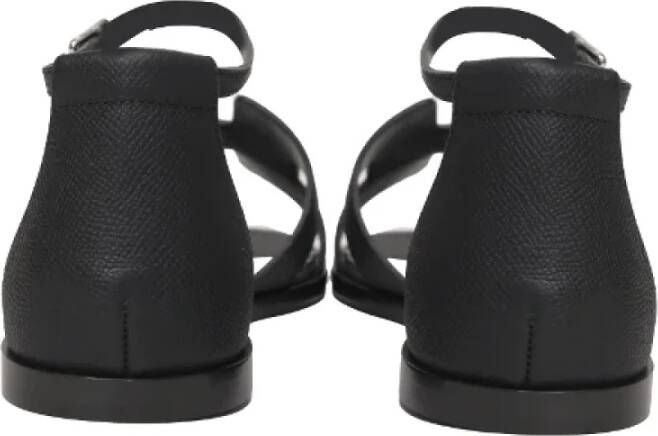 Hermès Vintage Pre-owned Leather sandals Black Dames