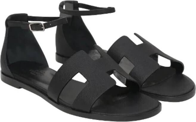 Hermès Vintage Pre-owned Leather sandals Black Dames