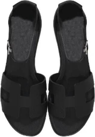 Hermès Vintage Pre-owned Leather sandals Black Dames