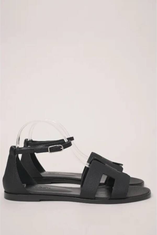 Hermès Vintage Pre-owned Leather sandals Black Dames