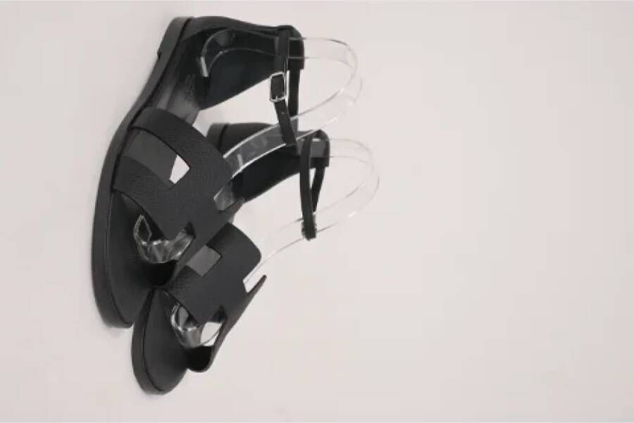 Hermès Vintage Pre-owned Leather sandals Black Dames