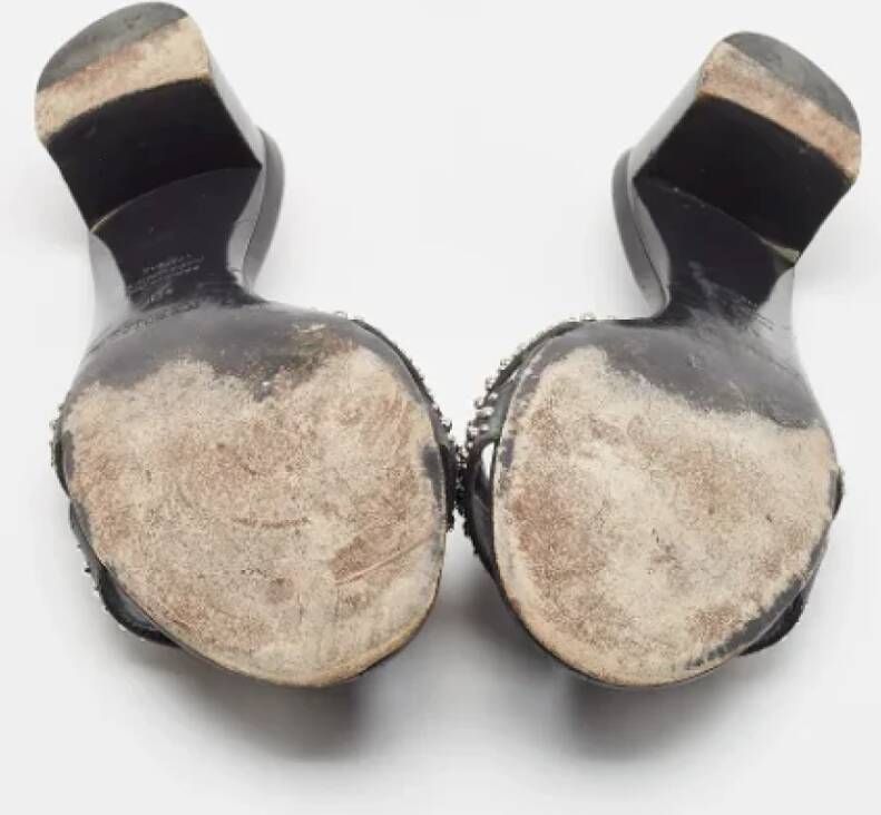 Hermès Vintage Pre-owned Leather sandals Black Dames