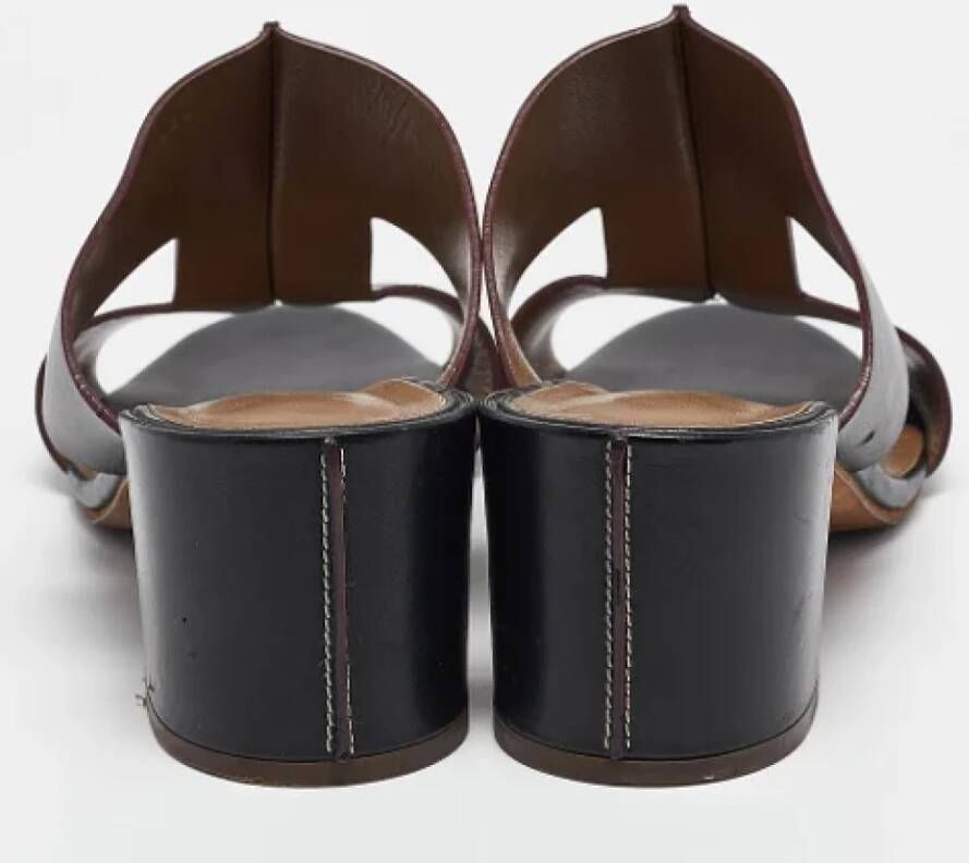 Hermès Vintage Pre-owned Leather sandals Black Dames
