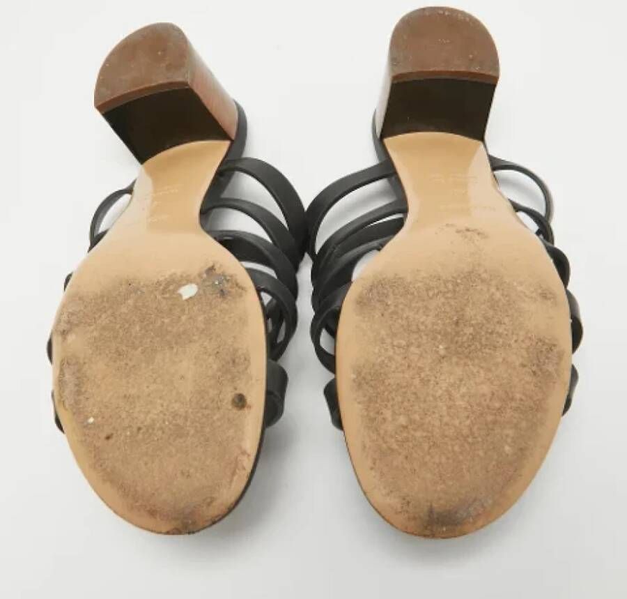 Hermès Vintage Pre-owned Leather sandals Black Dames