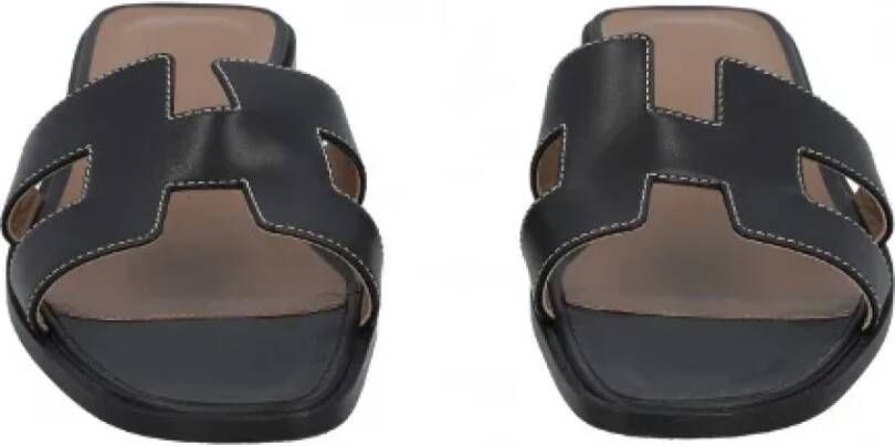 Hermès Vintage Pre-owned Leather sandals Black Dames