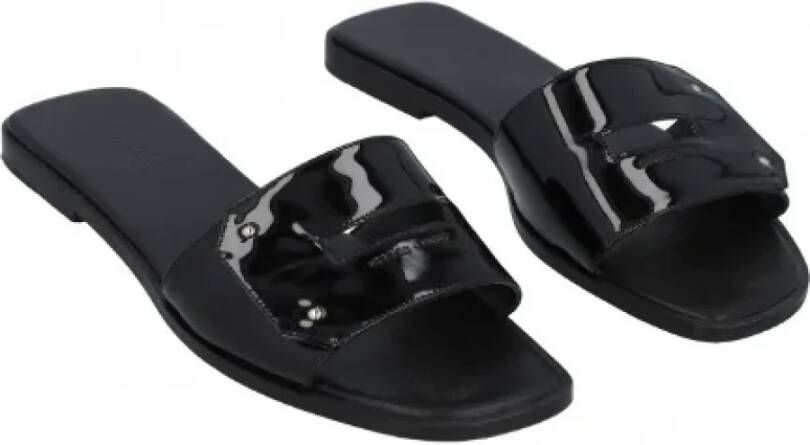 Hermès Vintage Pre-owned Leather sandals Black Dames