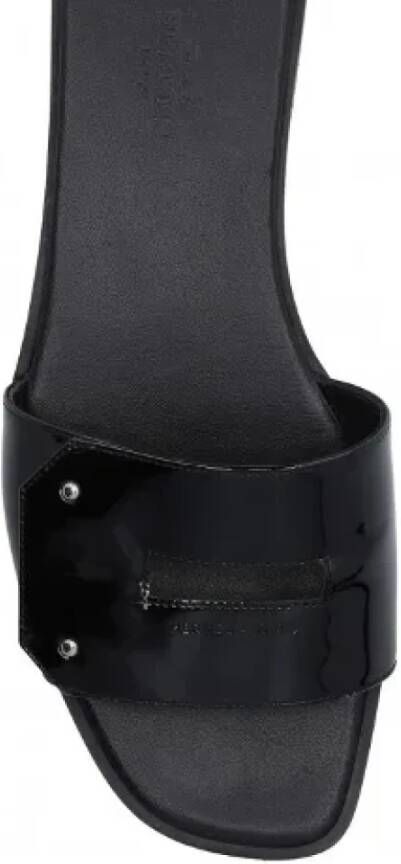 Hermès Vintage Pre-owned Leather sandals Black Dames