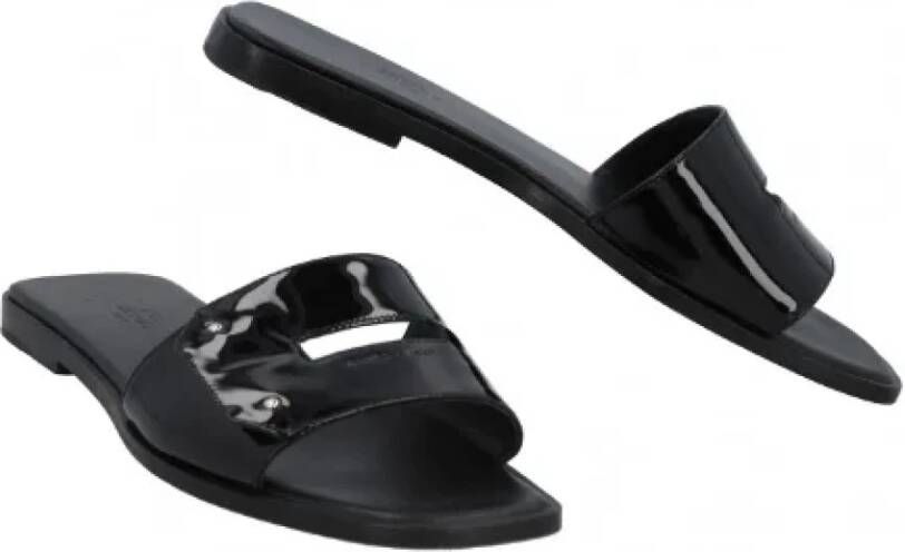 Hermès Vintage Pre-owned Leather sandals Black Dames