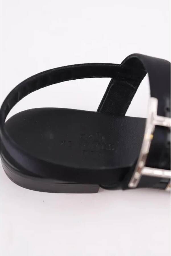 Hermès Vintage Pre-owned Leather sandals Black Dames