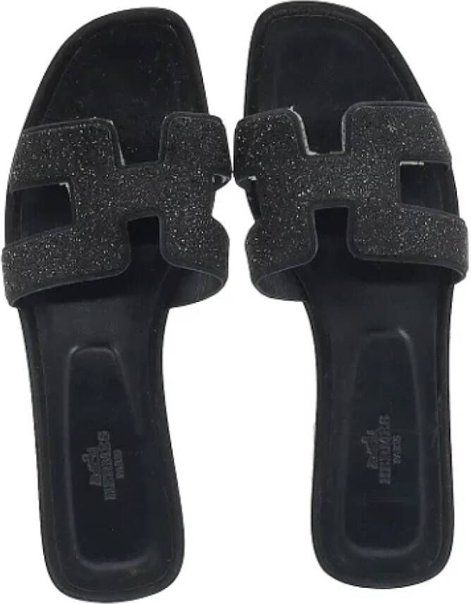 Hermès Vintage Pre-owned Leather sandals Black Dames