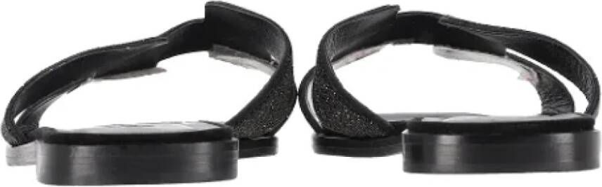 Hermès Vintage Pre-owned Leather sandals Black Dames