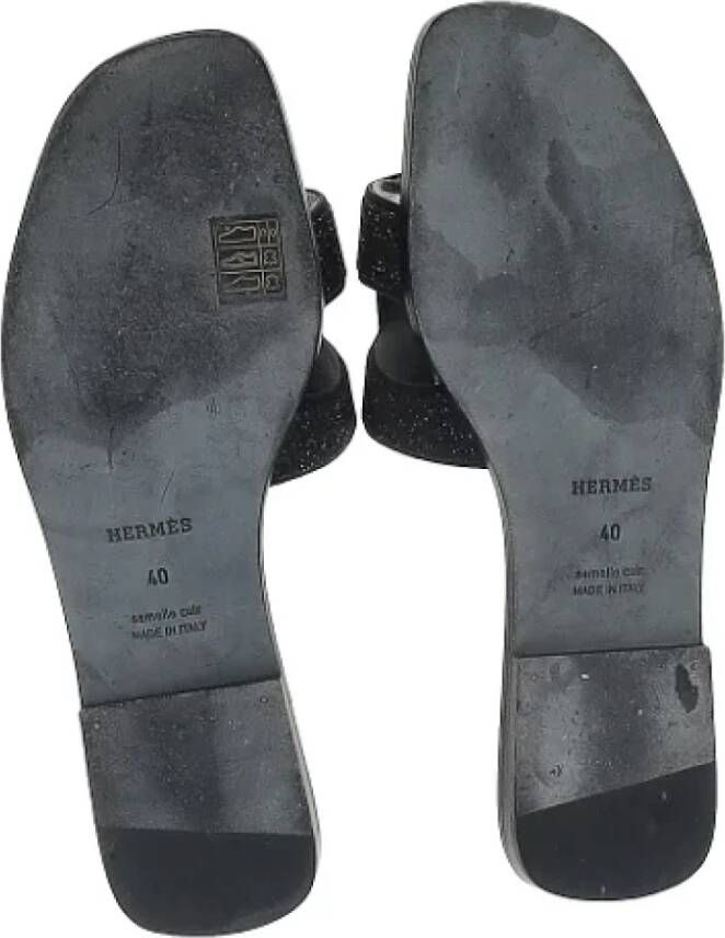 Hermès Vintage Pre-owned Leather sandals Black Dames