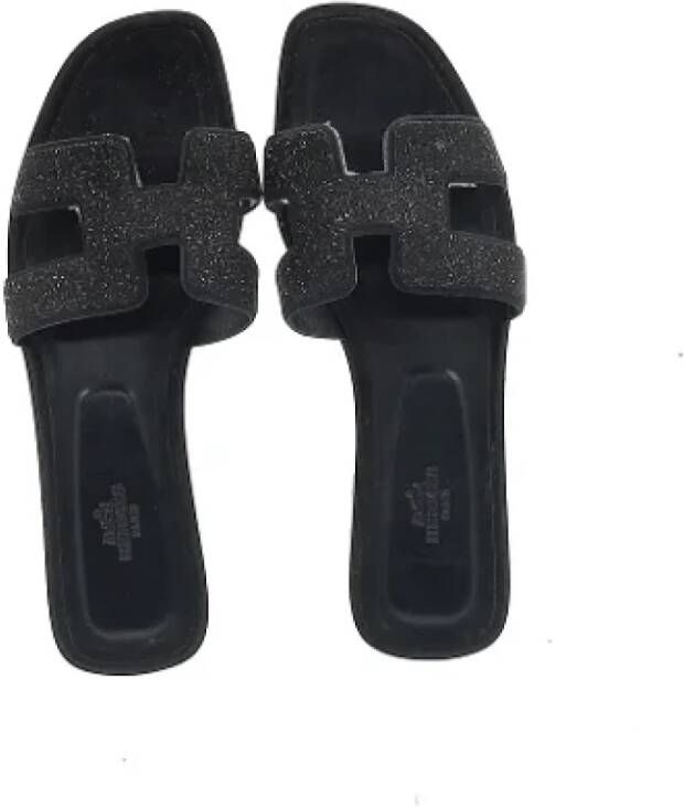 Hermès Vintage Pre-owned Leather sandals Black Dames