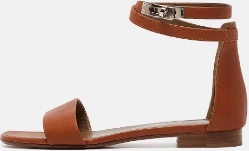 Hermès Vintage Pre-owned Leather sandals Brown Dames