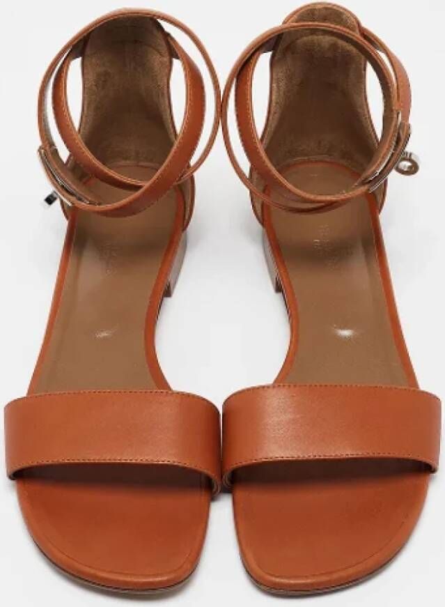 Hermès Vintage Pre-owned Leather sandals Brown Dames