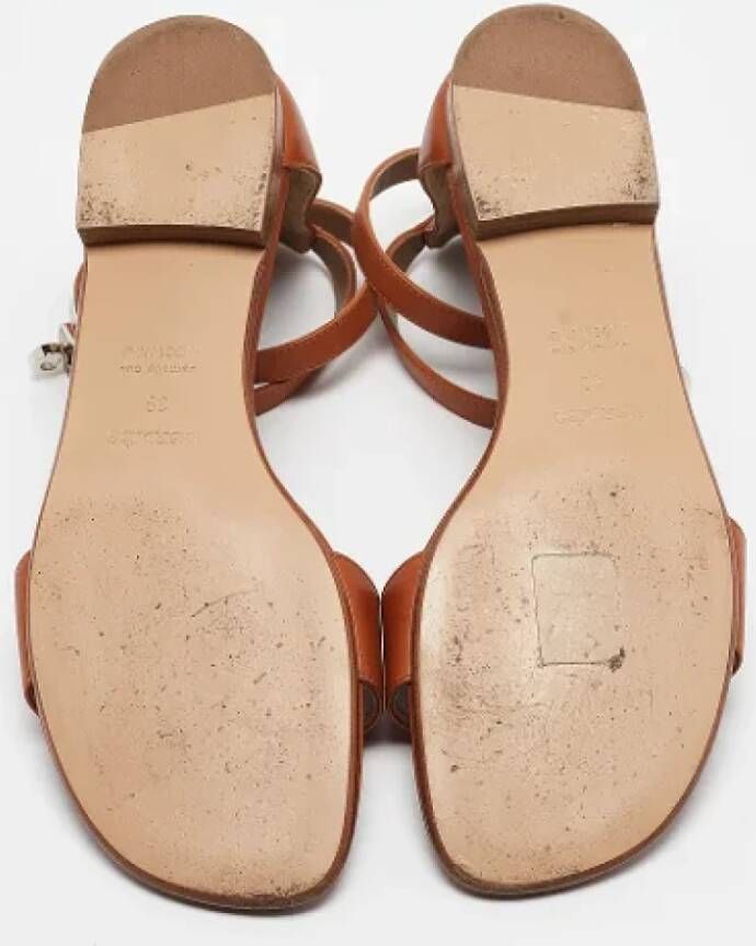 Hermès Vintage Pre-owned Leather sandals Brown Dames