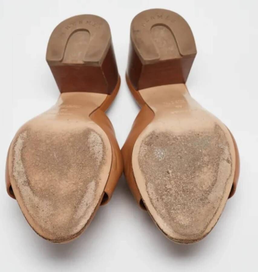 Hermès Vintage Pre-owned Leather sandals Brown Dames
