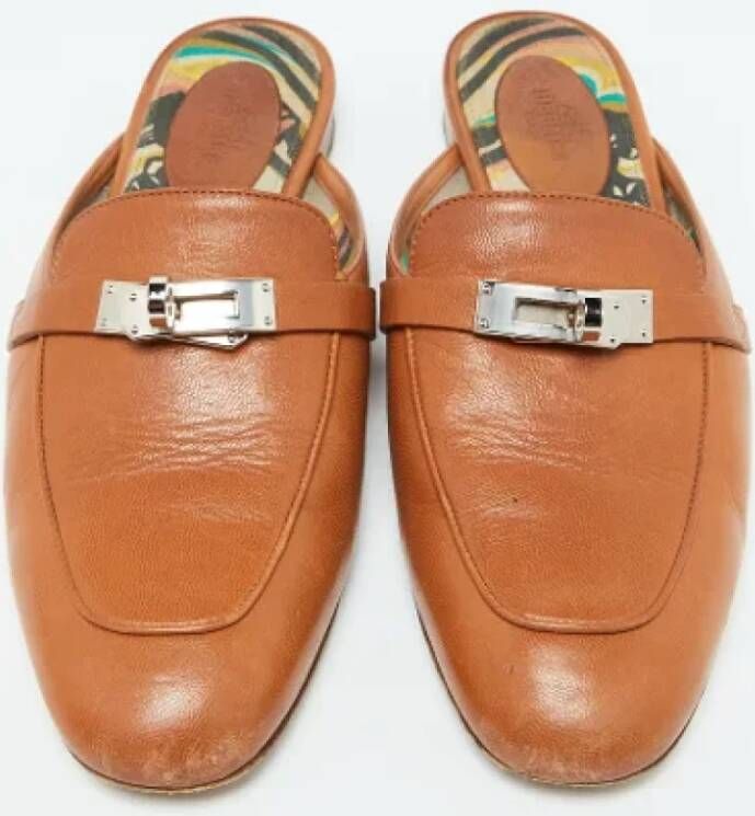 Hermès Vintage Pre-owned Leather sandals Brown Dames
