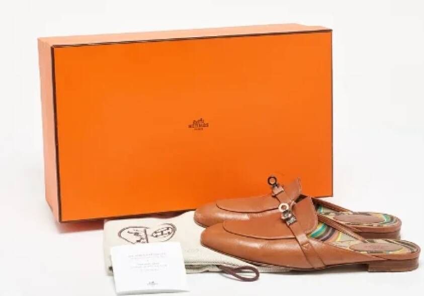 Hermès Vintage Pre-owned Leather sandals Brown Dames