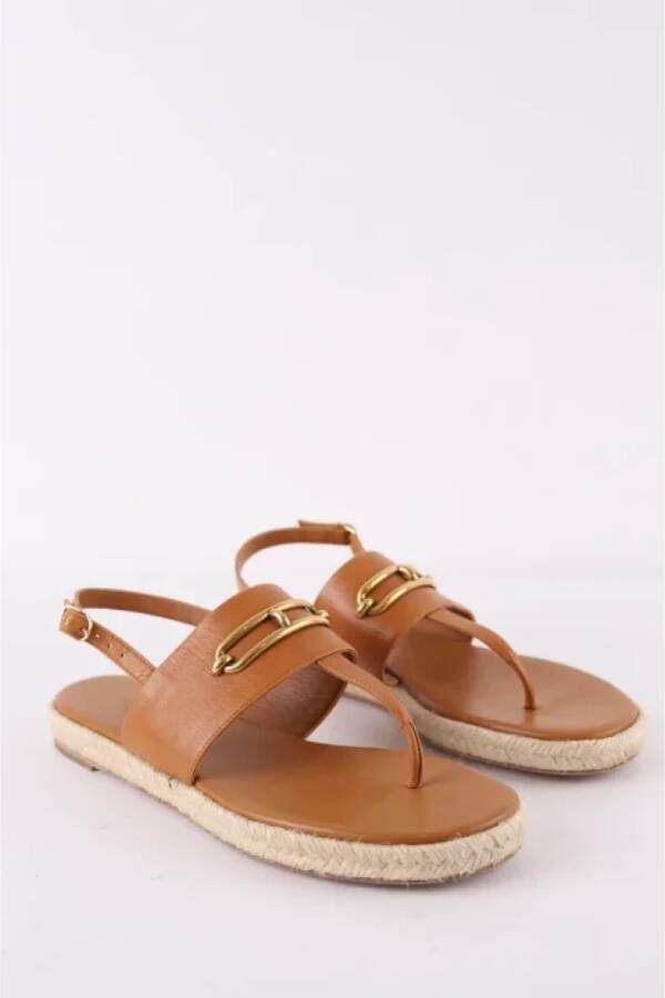 Hermès Vintage Pre-owned Leather sandals Brown Dames
