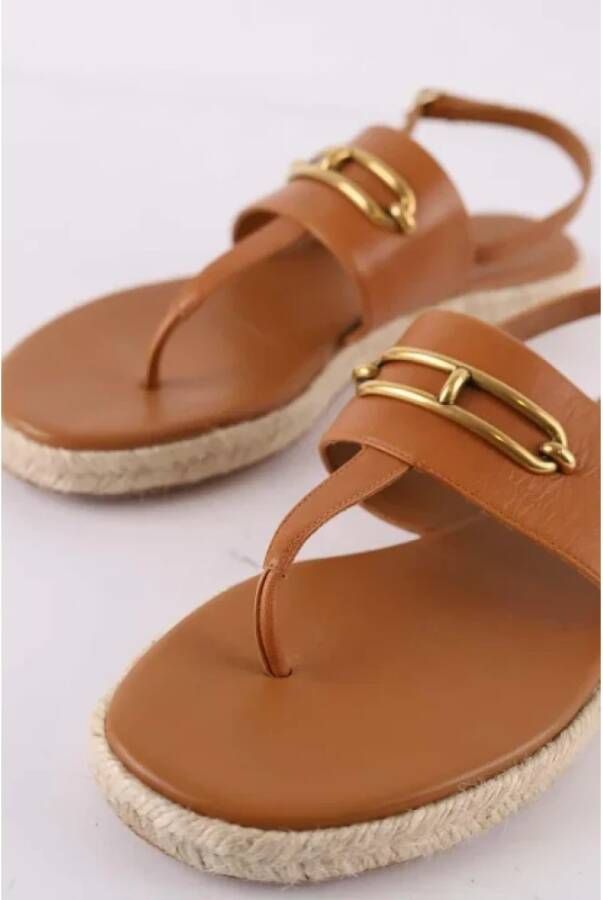 Hermès Vintage Pre-owned Leather sandals Brown Dames