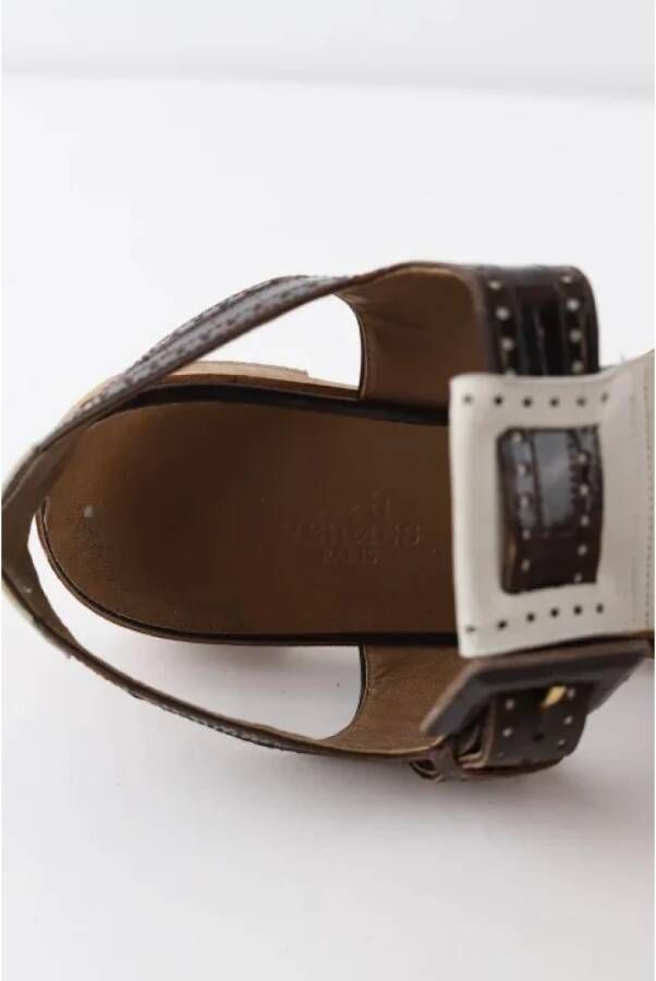 Hermès Vintage Pre-owned Leather sandals Brown Dames