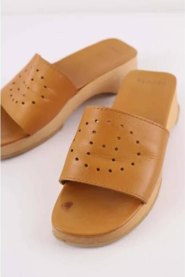 Hermès Vintage Pre-owned Leather sandals Brown Dames