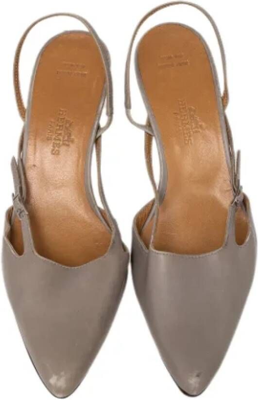 Hermès Vintage Pre-owned Leather sandals Gray Dames