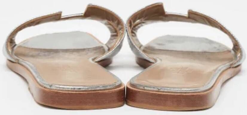 Hermès Vintage Pre-owned Leather sandals Gray Dames